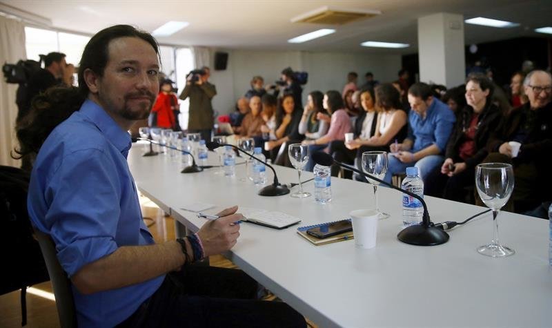 El líder de Podemos, pablo Iglesias, durante la primera reunión del Consejo Ciudadano