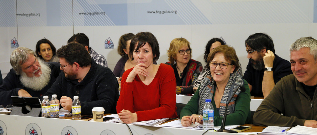 Ana Pontón, en el centro de la imagen, durante el Consello Nacional del BNG, en Santiago.