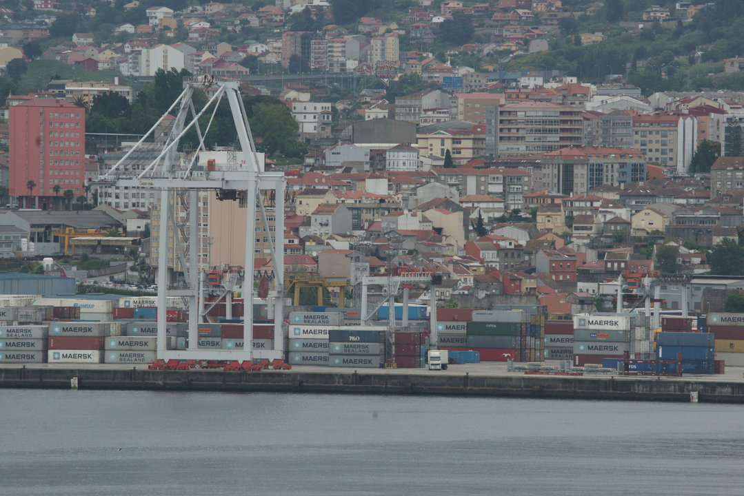 Muelle de contenedores de Vigo, en el que es fundamental el trabajo de los estibadores.