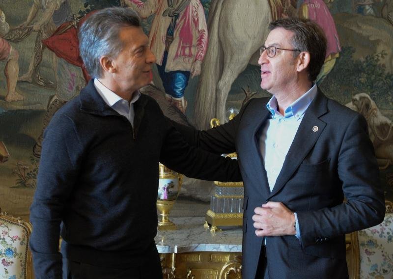 El presidente de Argentina, Mauricio Macri, y el jefe del Ejecutivo gallego, Alberto Núñez Feijóo