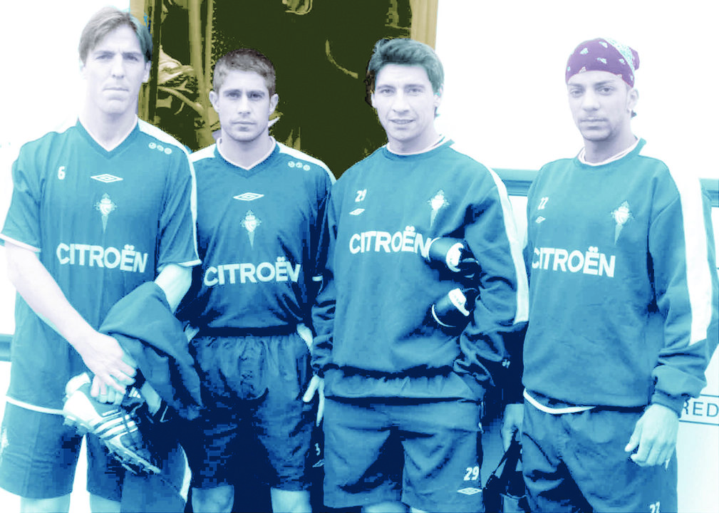 Berizzo (i.) y Luccin (d.), en la imagen junto a Sylvinho y Contreras, en su etapa como jugadores del Celta.