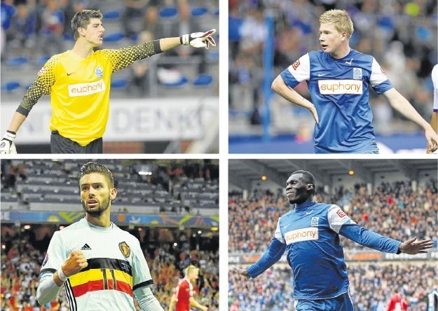 Courtois, De Bruyne, Carrasco y Benteke, cuatro futbolistas que pasaron por la cantera del Genk.