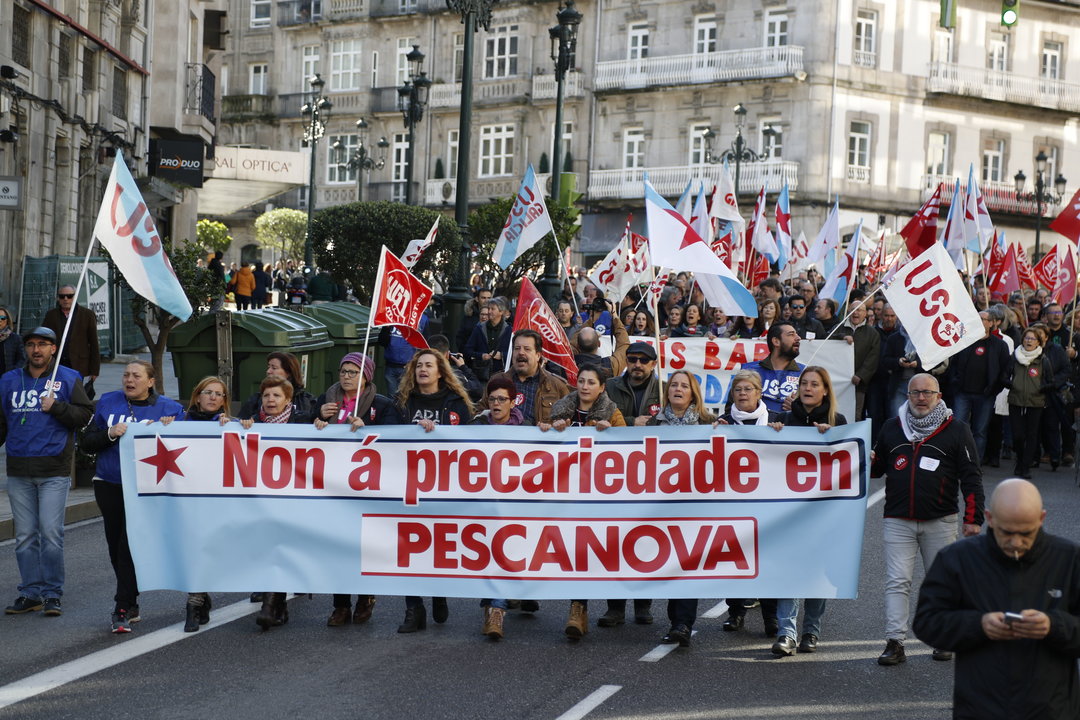 Los trabajadores protagonizaron una manifestación por Vigo.