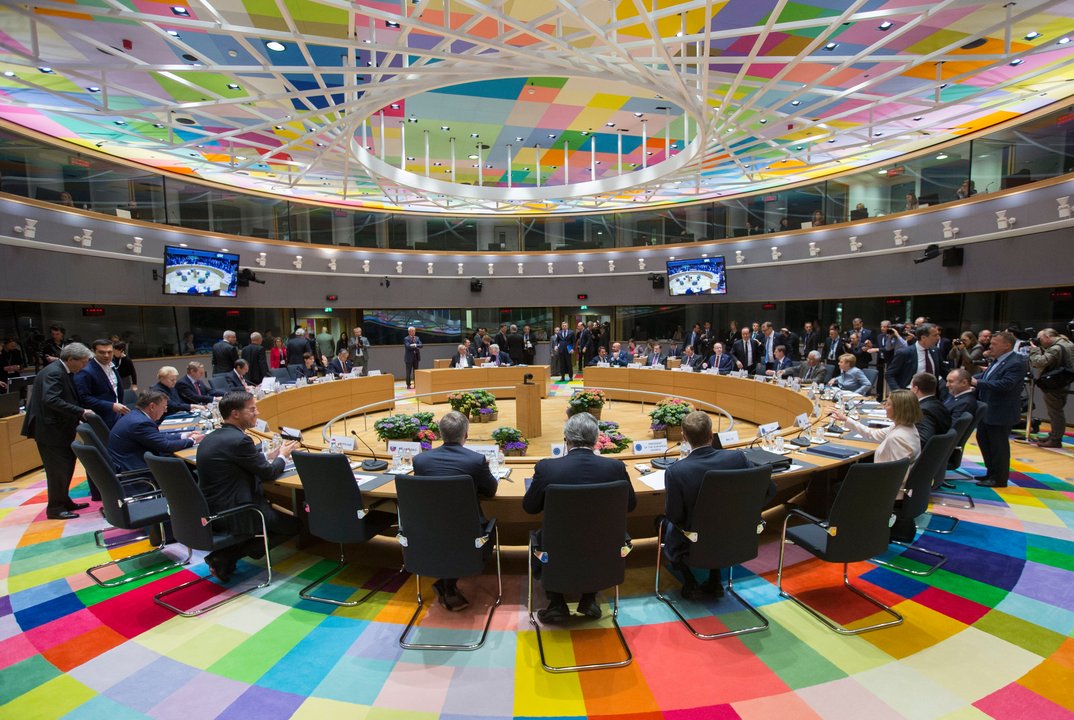 Los líderes de la Unión Europea, durante el encuentro que mantuvieron en Bruselas.