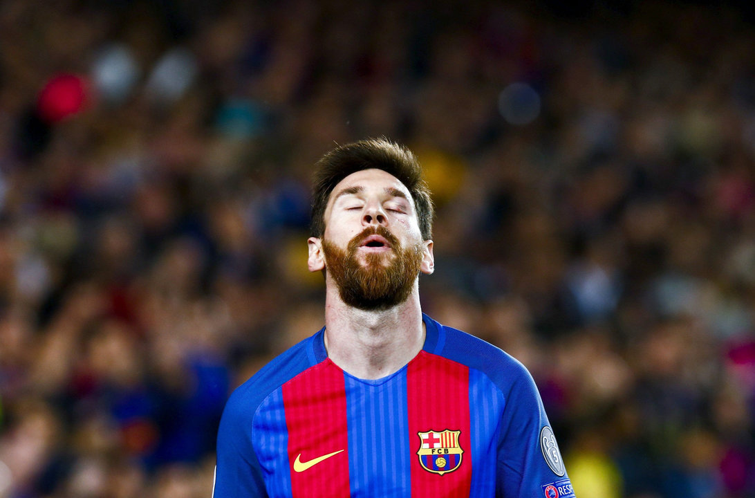 Leo Messi, durante un partido con el Barcelona.