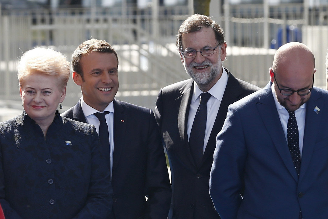 Mariano Rajoy, con el presidente de Francia, Emmanuel Macron.