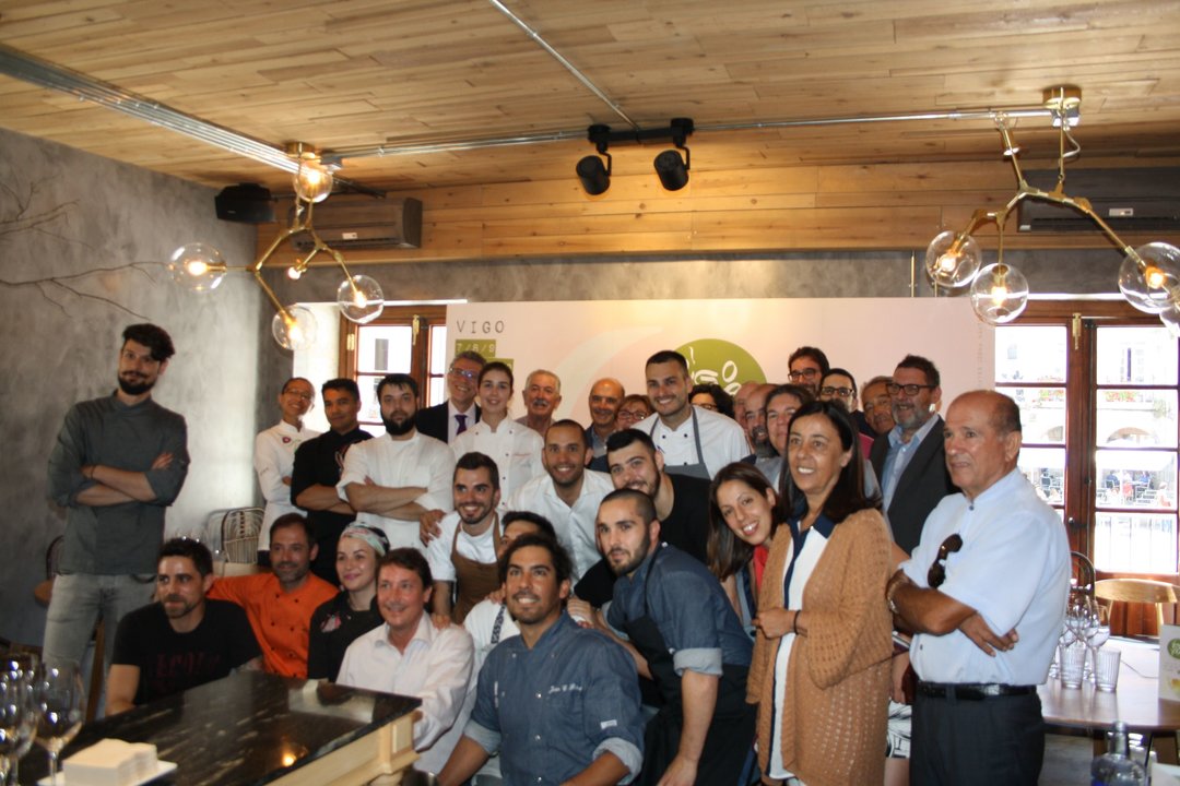 Cocineros y responsables de los armadores presentaron ayer las recetas de Vigo SeaFest.
