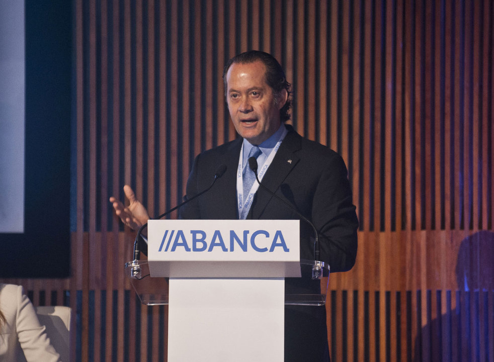 El ya presidente de Abanca, Juan Carlos Escotet, durante su intervención ante la junta de accionistas.