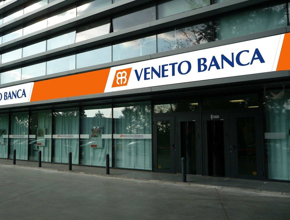 Una de las oficinas de la Veneto Banca dos de las entidades sobre las que actuó el Gobierno.