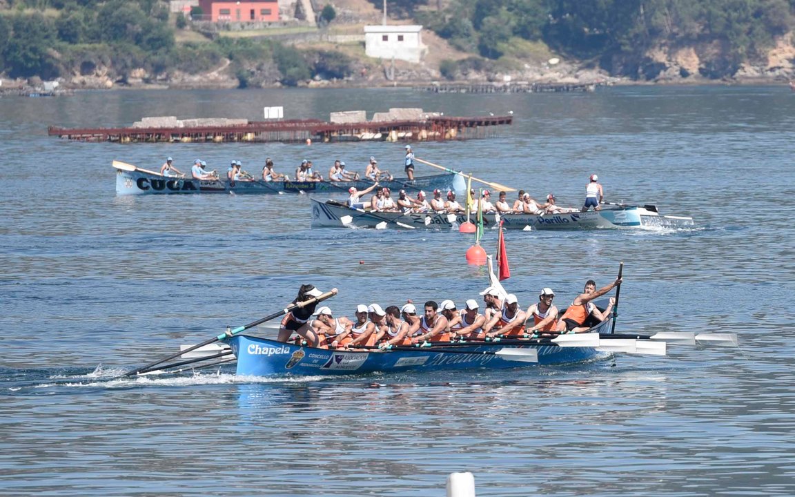 Chapela realiza unha ceavoga na regata de onte, organizada polo club redondelán nas augas da Ría de Vigo.