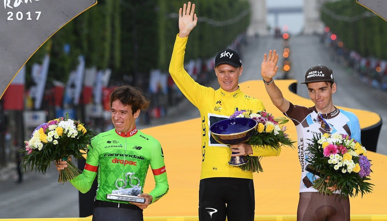 Urán, Froome y Bardet subieron al podio final del Tour de Francia, que finalizó ayer en París.