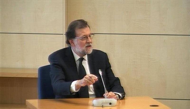 Rajoy en su declaración ante el juez esta mañana en la Audiencia Nacional