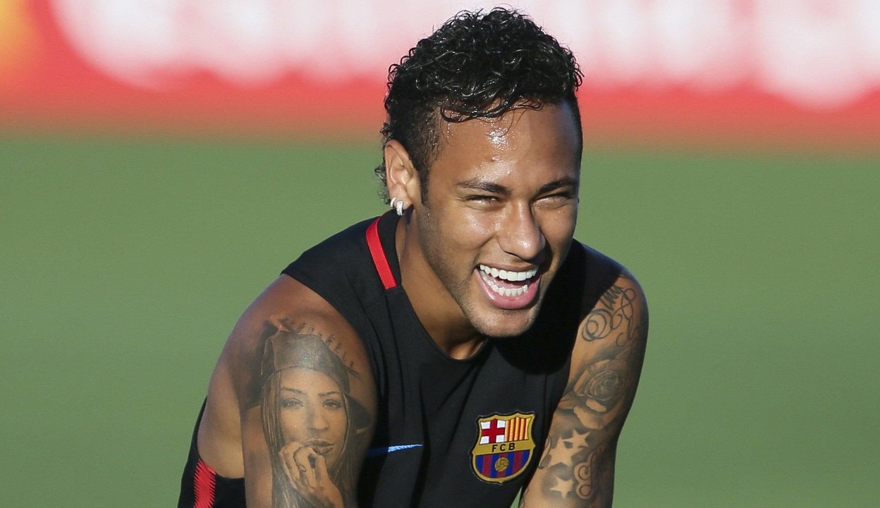 Neymar, durante el entrenamiento del Barça en Miami.