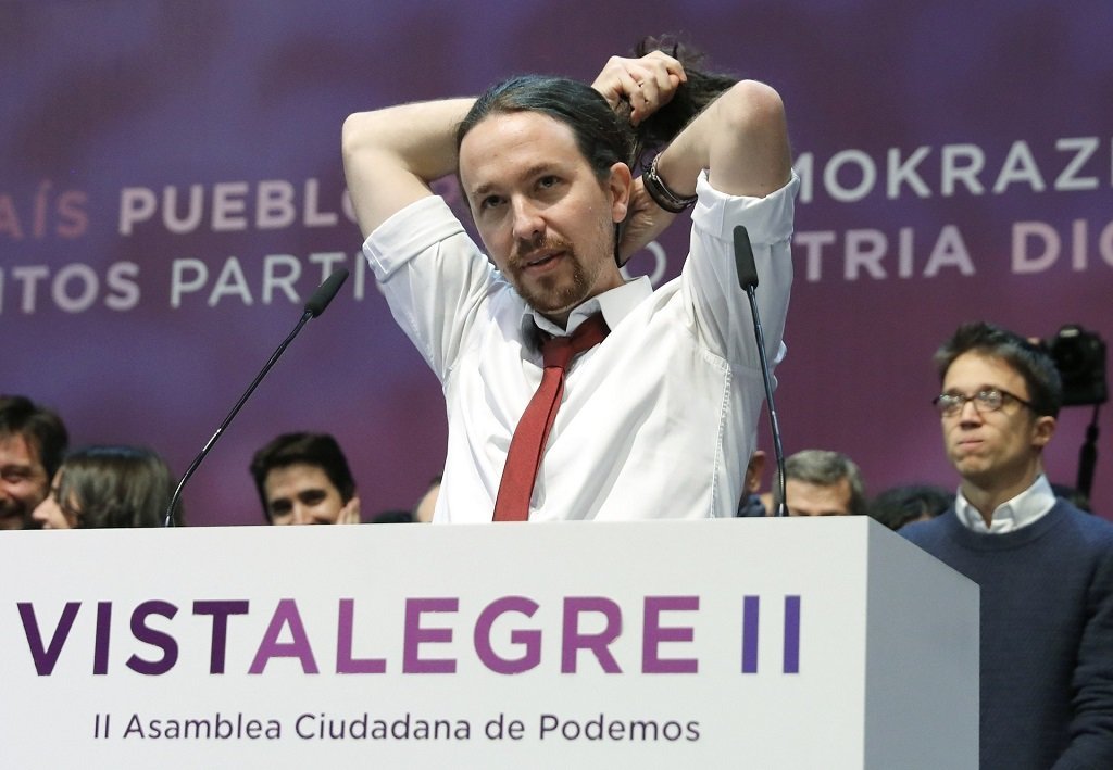 Pablo Iglesias, en la asamblea de Vistalegre de Podemos.