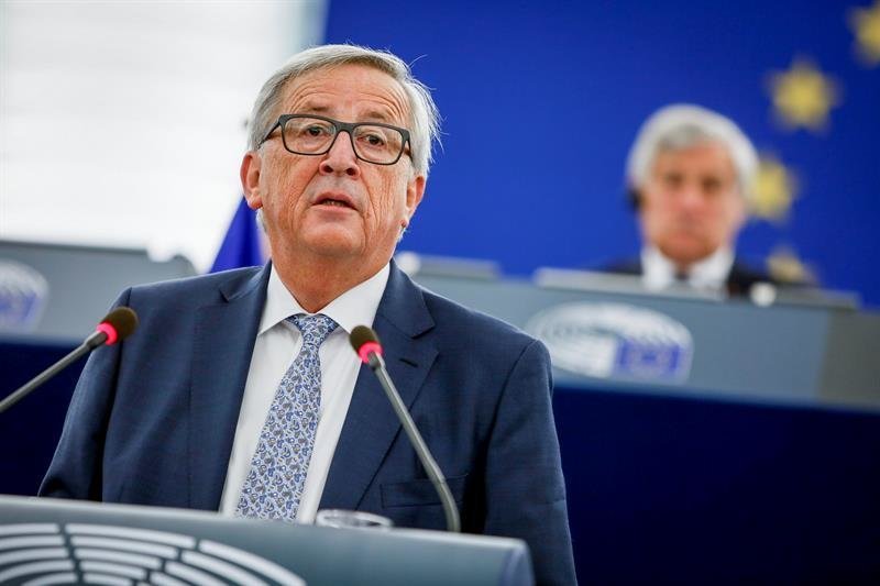 Jean Claude Juncker, presidente de la Comisión Europea, ayer en el Parlamento europeo.