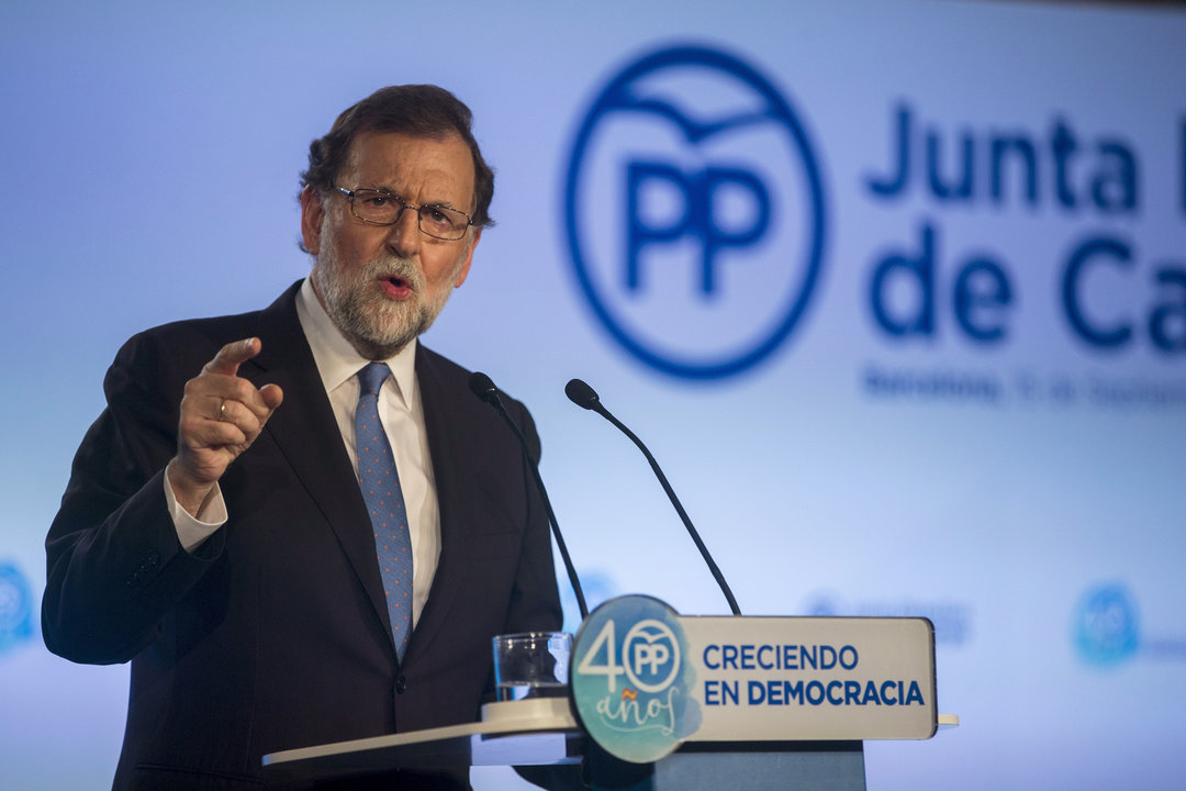 Mariano Rajoy, durante su intervención en Barcelona.