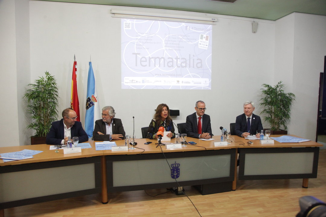 José María Faílde, Rosendo Fernández, Marisol Díaz, Jesús Vázquez y Alejandro Rubín, durante la presentación de Termatalia.