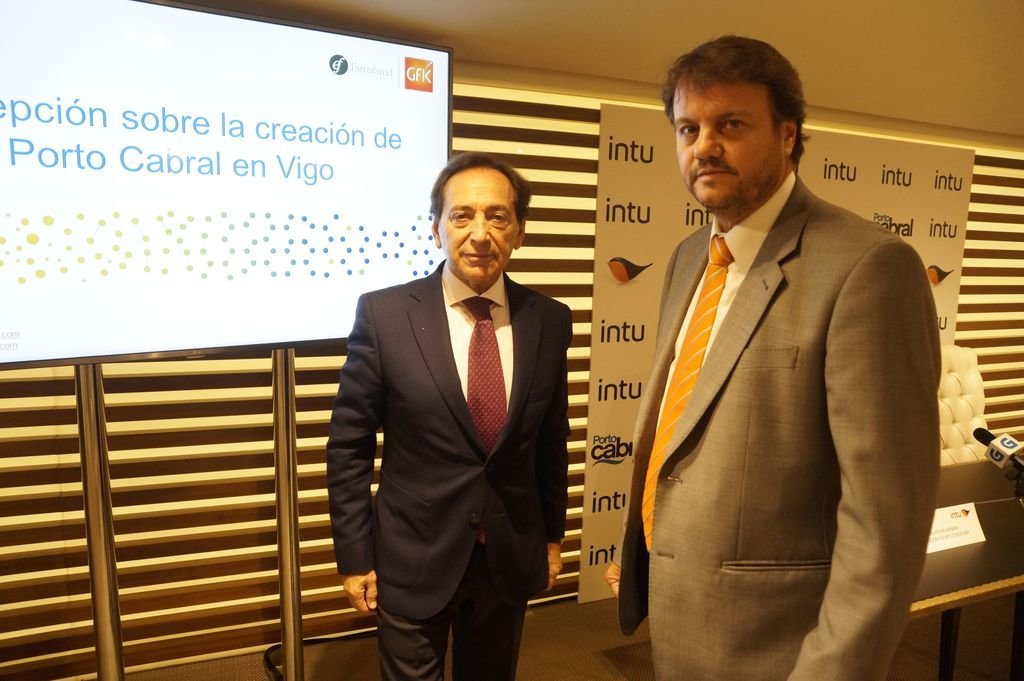 Salvador Arenere, de Intu y Eurofund, y Carlos Mínguez, de la empresa de sondeos GFK