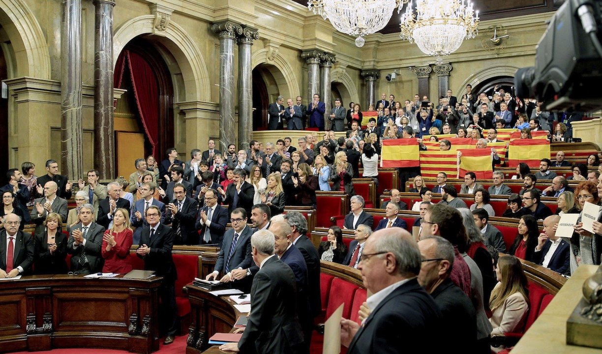 El Parlament de Cataluña el día en que aprobaron la controvertida ley del referéndum.