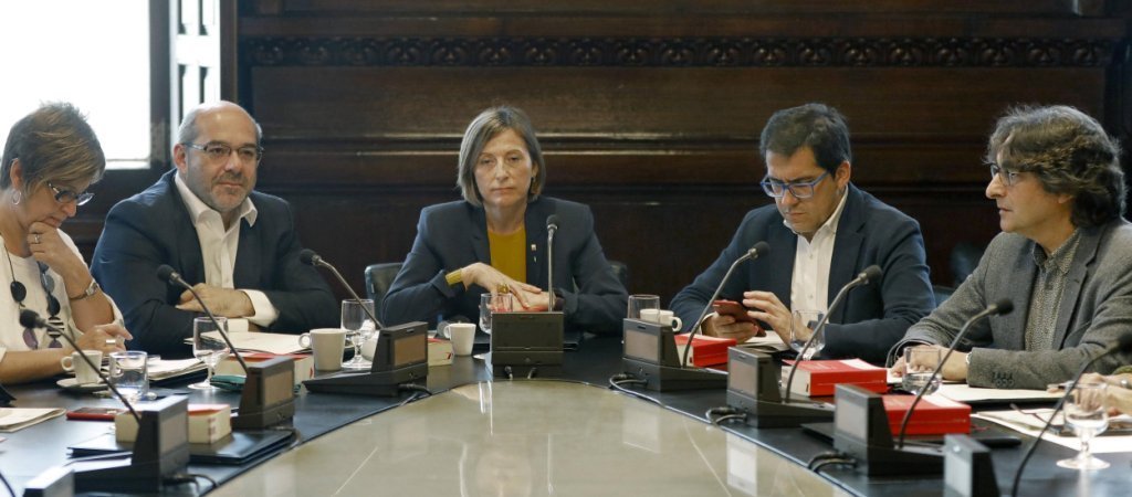 Forcadell presidió la reunión de la junta de portavoces del Parlamento de Cataluña.