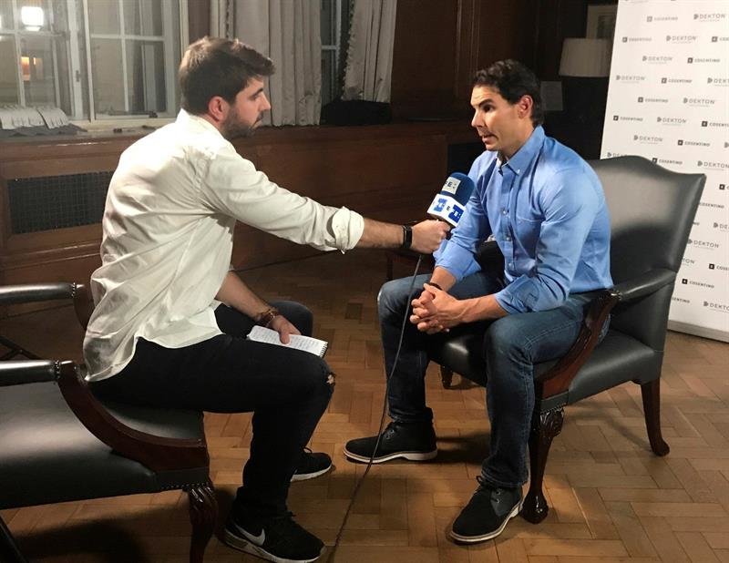 El tenista español Rafa Nadal durante la entrevista