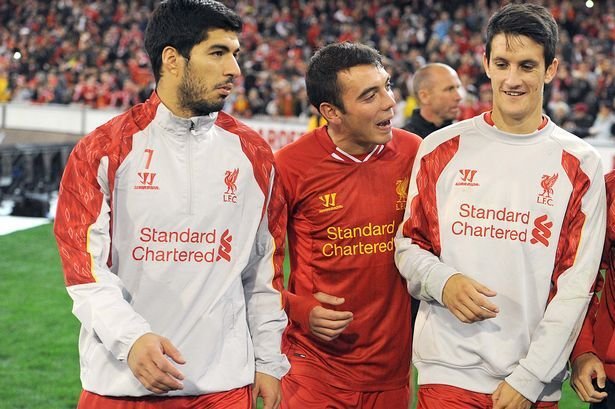 Luis Suárez, Aspas y Luis Alberto, cuando coincidieron en el Liverpool.