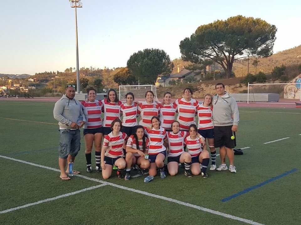 Formación del Vigo Rugby en uno de los partidos de esta temporada.