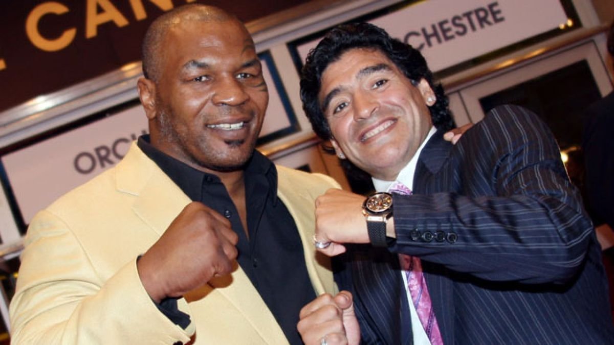 El exboxeador estadounidense Mike Tyson y el exfutbolista argentino Diego Armando Maradona fueron dos iconos en sus respectivos deportes. Hoy son buenos amigos.