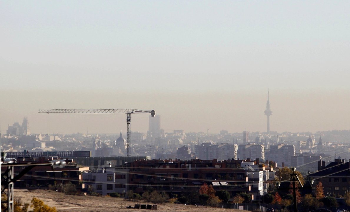 Vista del alto nivel de polución que afectaba estos pasados días a la ciudad de Madrid.