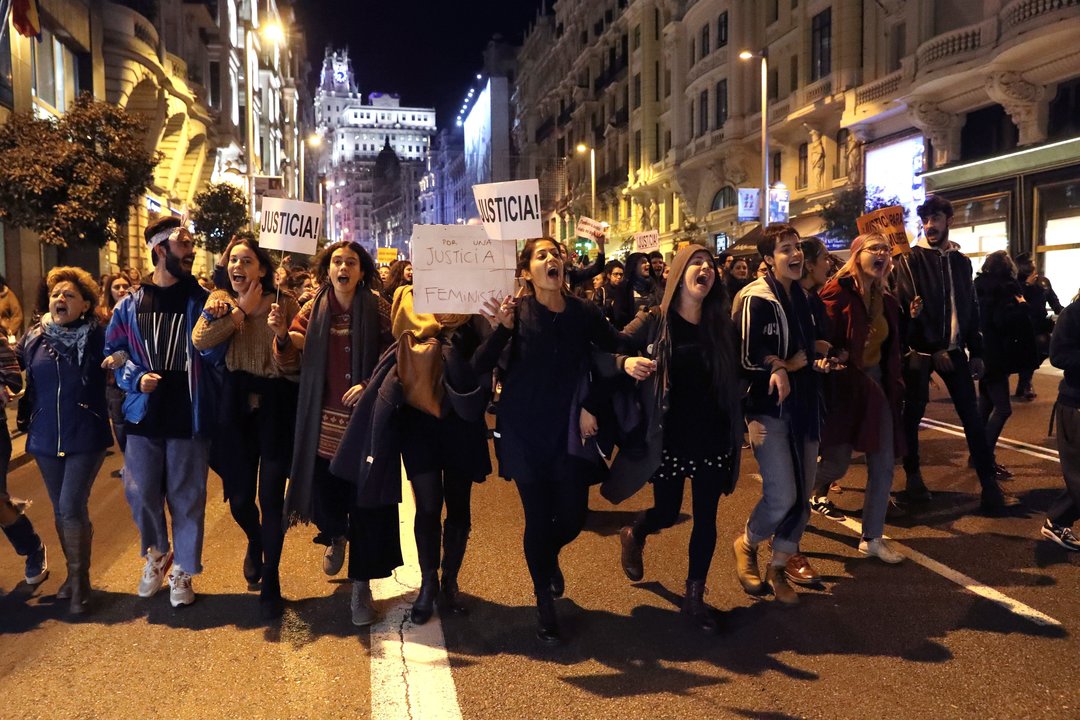 Marcha del pasado mes de noviembre en Madrid en protesta por la violación grupal de Pamplona.