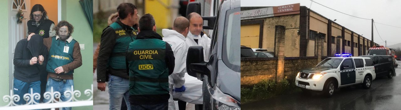José Enrique Abuín saliendo de su casa. Retiran el cadaver de Diana Quer encontrado esta mañana en la nave de Rianxo // Alberte