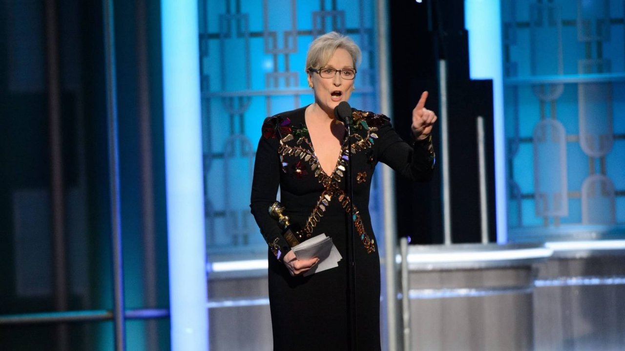La actriz Meryl Streep, durante el combativo discurso del pasado año contra Donald Trump.