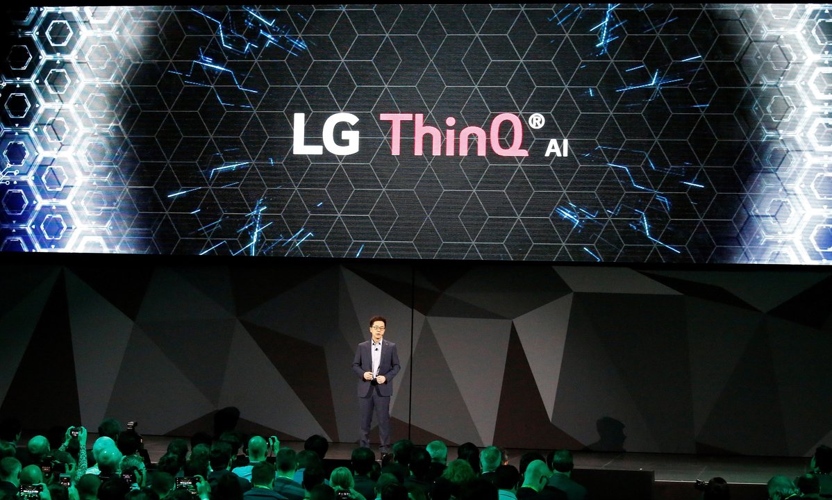 El presidente de LG Electronics, I.P. Parks, durante la presentación de la feria tecnológica de Las Vegas.