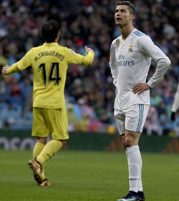 Cristiano Ronaldo, tras desperdiciar una ocasión ante el Villarreal.