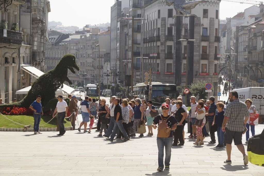 Turistas durante el verano por Vigo, una imagen clásica que se repitió todo el año.