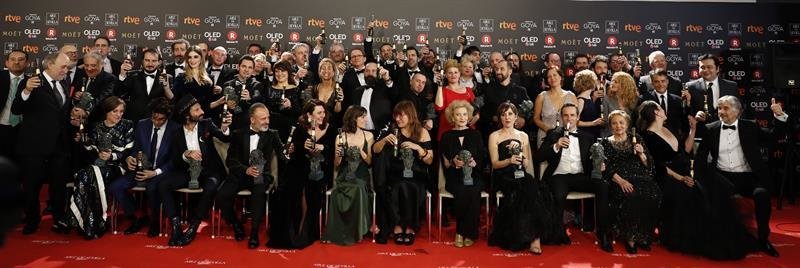Foto de los galardonados en la 32 Edición de los Premios Goya