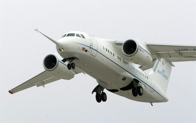 Un avión Antonov An-148 similar al que sufrio el accidente