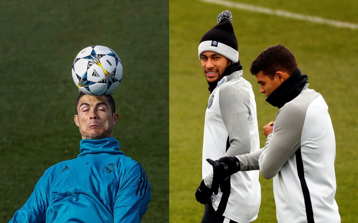 Cristiano Ronaldo y Neymar –con Silva en la fotografía– son las referencias en el partido de esta noche