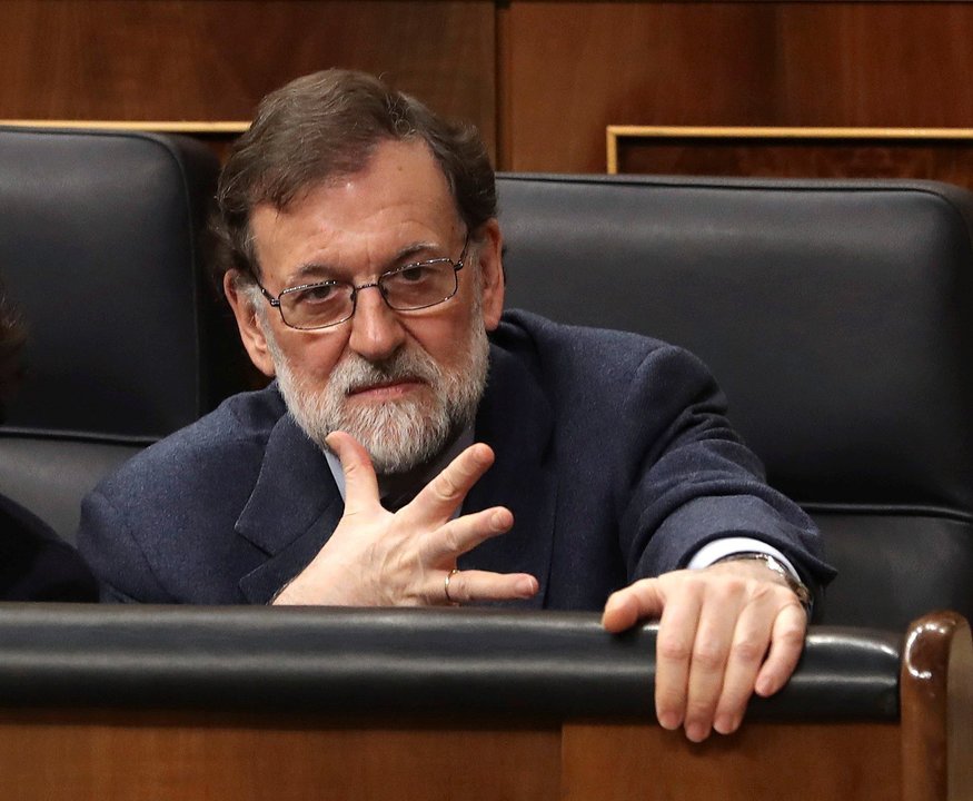 Mariano Rajoy, durante el pleno de ayer en el Congreso.