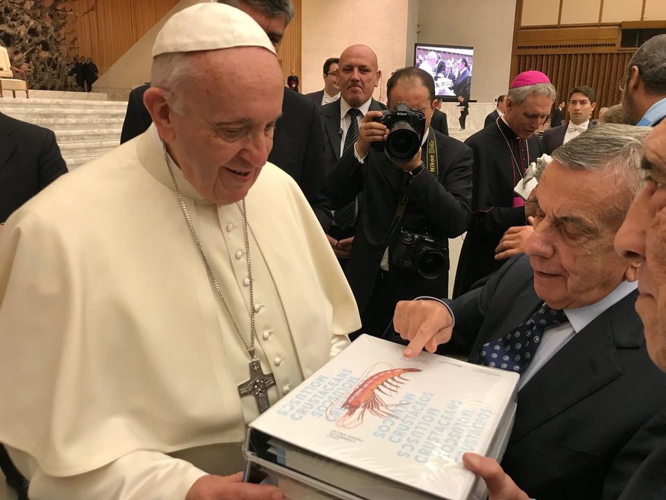 El Papa Francisco ayer con José Luis Freire.