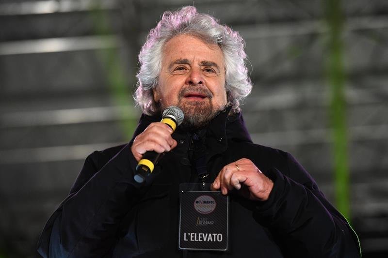 El fundador del partido Movimiento 5 Estrellas (M5S), Beppe Grillo