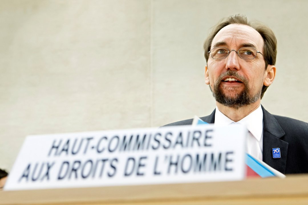 El alto comisionado de la ONU para los Derechos Humanos, Zeid Ra&#39;ad al Hussein, en Ginebra.