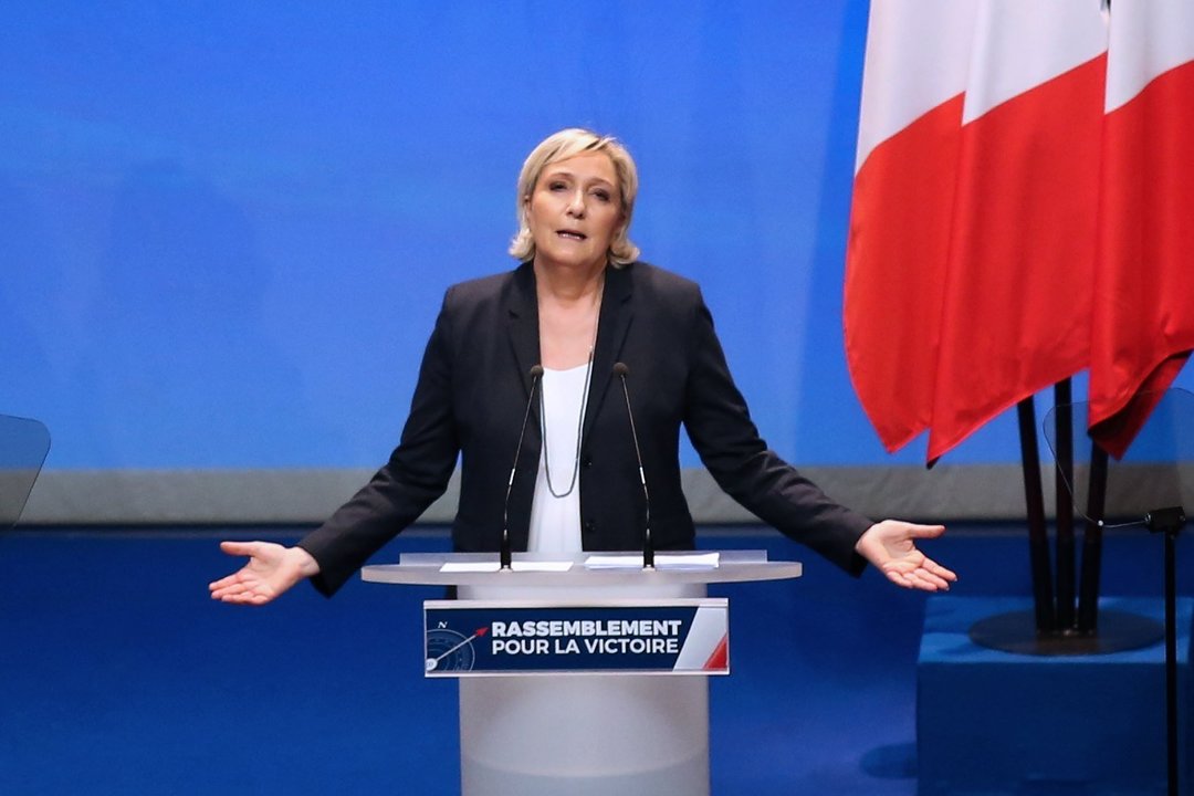 Marine Le Pen, durante el congreso de su partido en Lille.