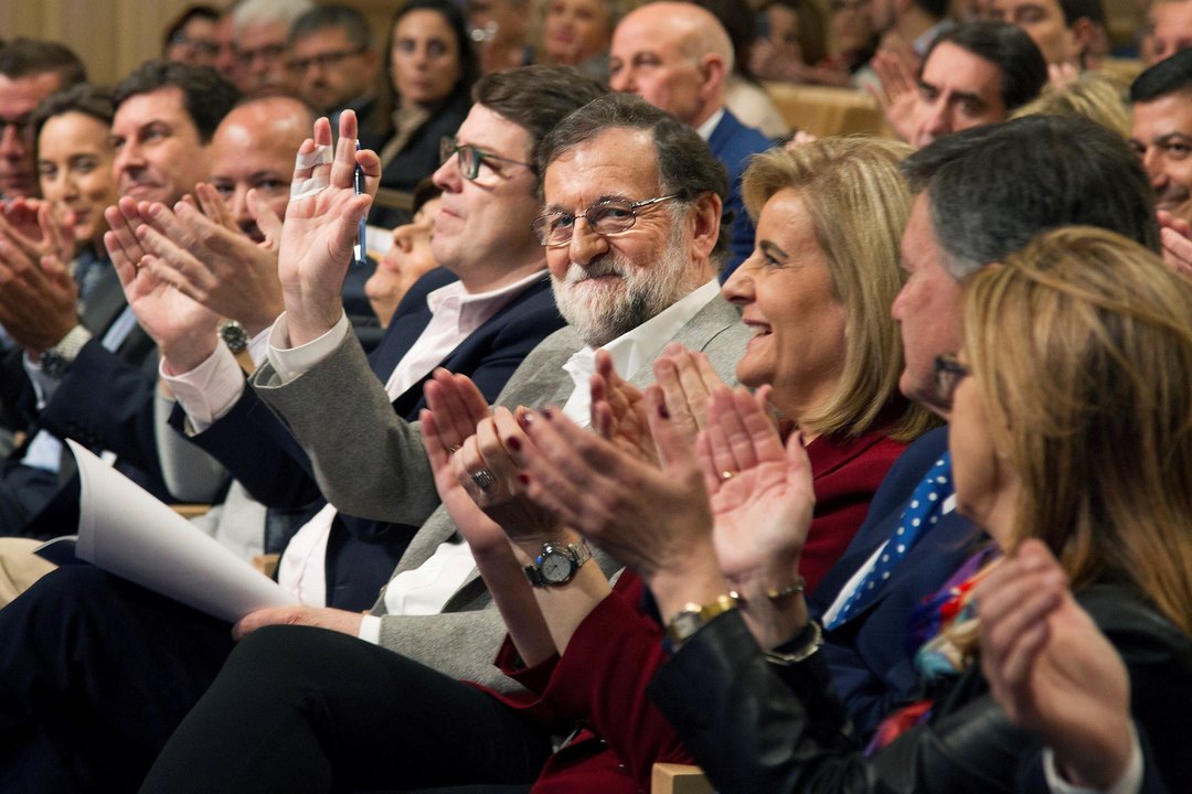 Mariano Rajoy, tras su intervención en la clausura de la convención sobre el reto demográfico.