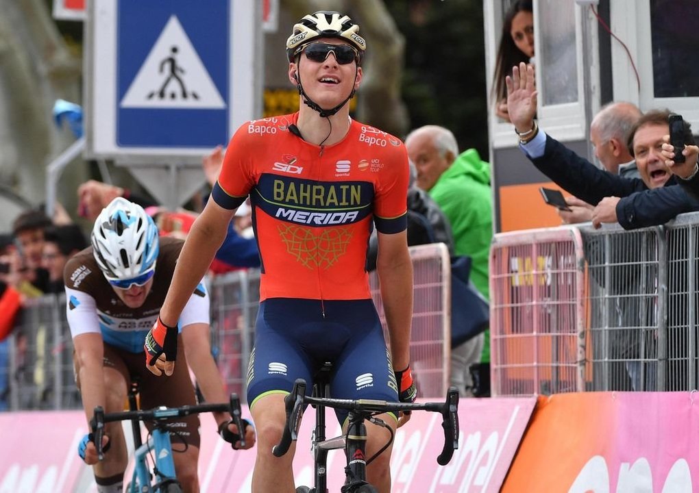 Mohoric ganó ayer la etapa del Giro con final en Gualdo Tadino.