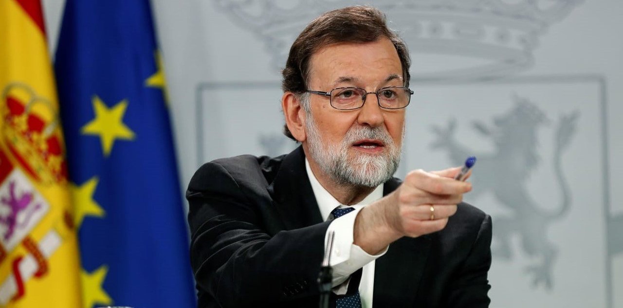 El presidente del gobierno Mariano Rajoy, durante su comparecencia