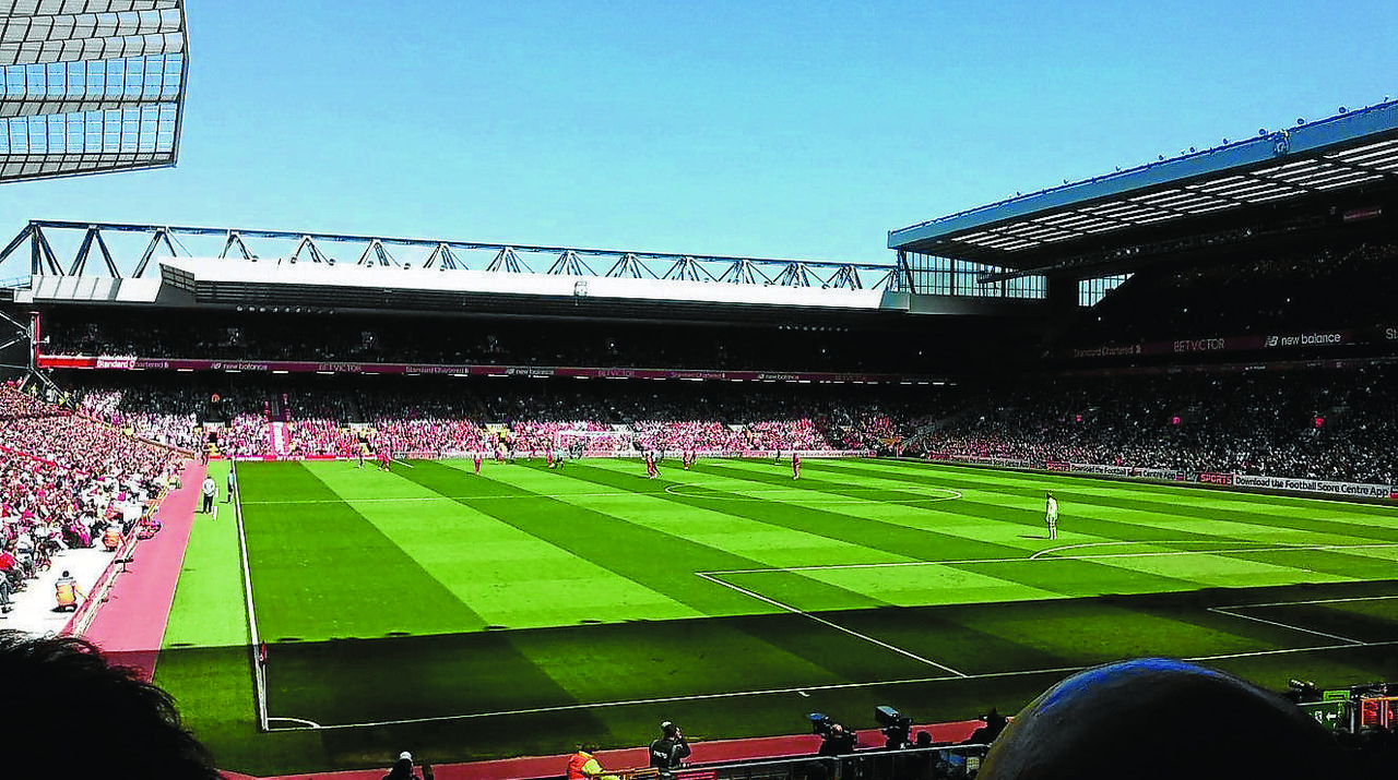Anfield Road, el campo en el que el Liverpool juega sus partidos como local.