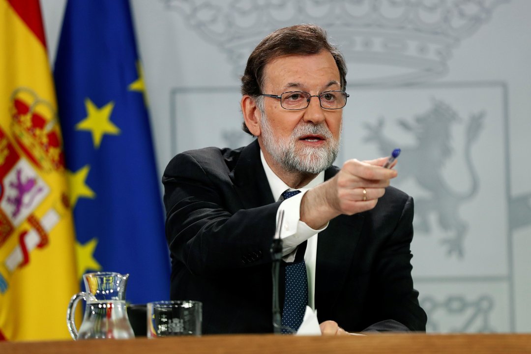 Mariano Rajoy, durante su comparecencia ante la prensa.