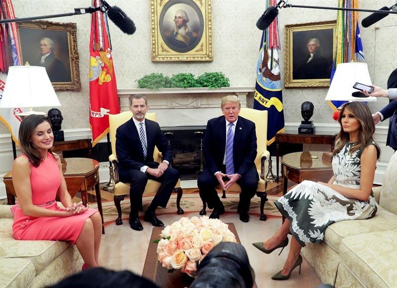 El presidente de Estados Unidos Donald Trump, su mujer Melania Trump, el Rey Felipe VI y la Reina Letizia