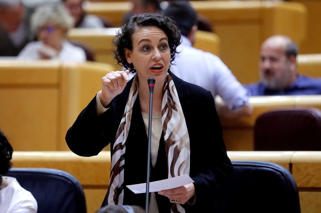 La ministra de Trabajo Magdalena Valerio, durante la sesión del pleno del Senado.